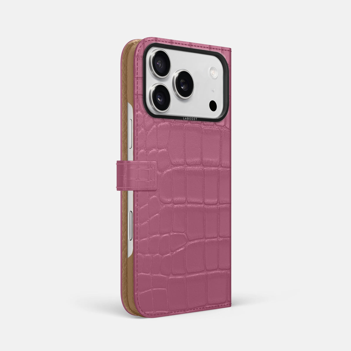 Folio Case with Clasp For iPhone 18 Pro Max In Alligator -1 | Pink-Lagoon-Black