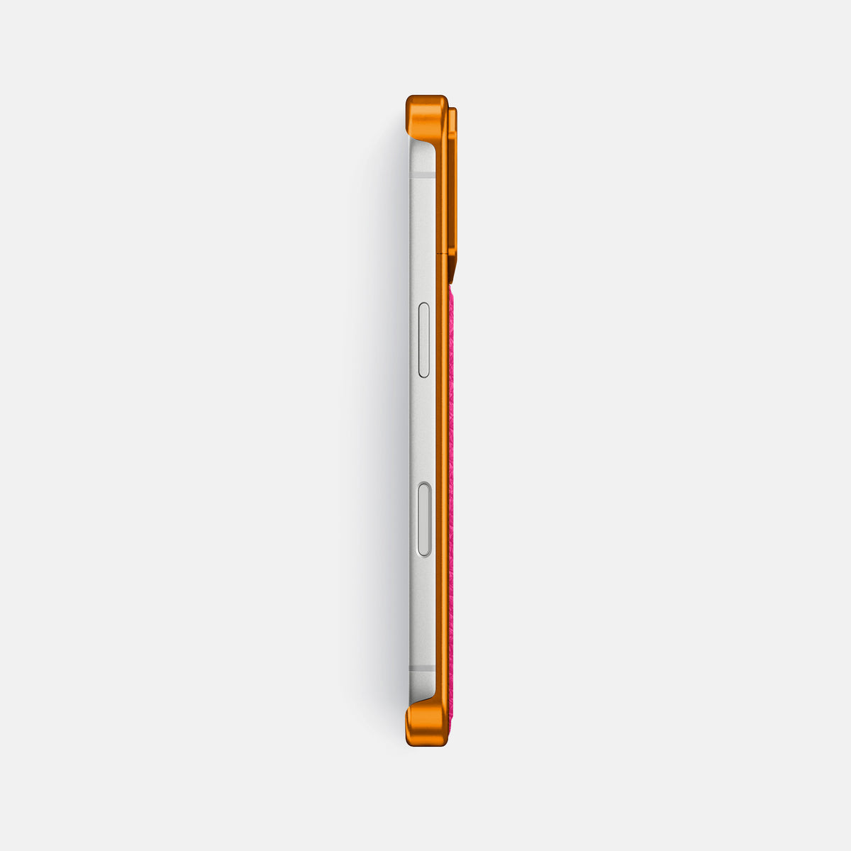 Metal Case For iPhone 17 Pro Max In Calf -3 | Magenta-Orange