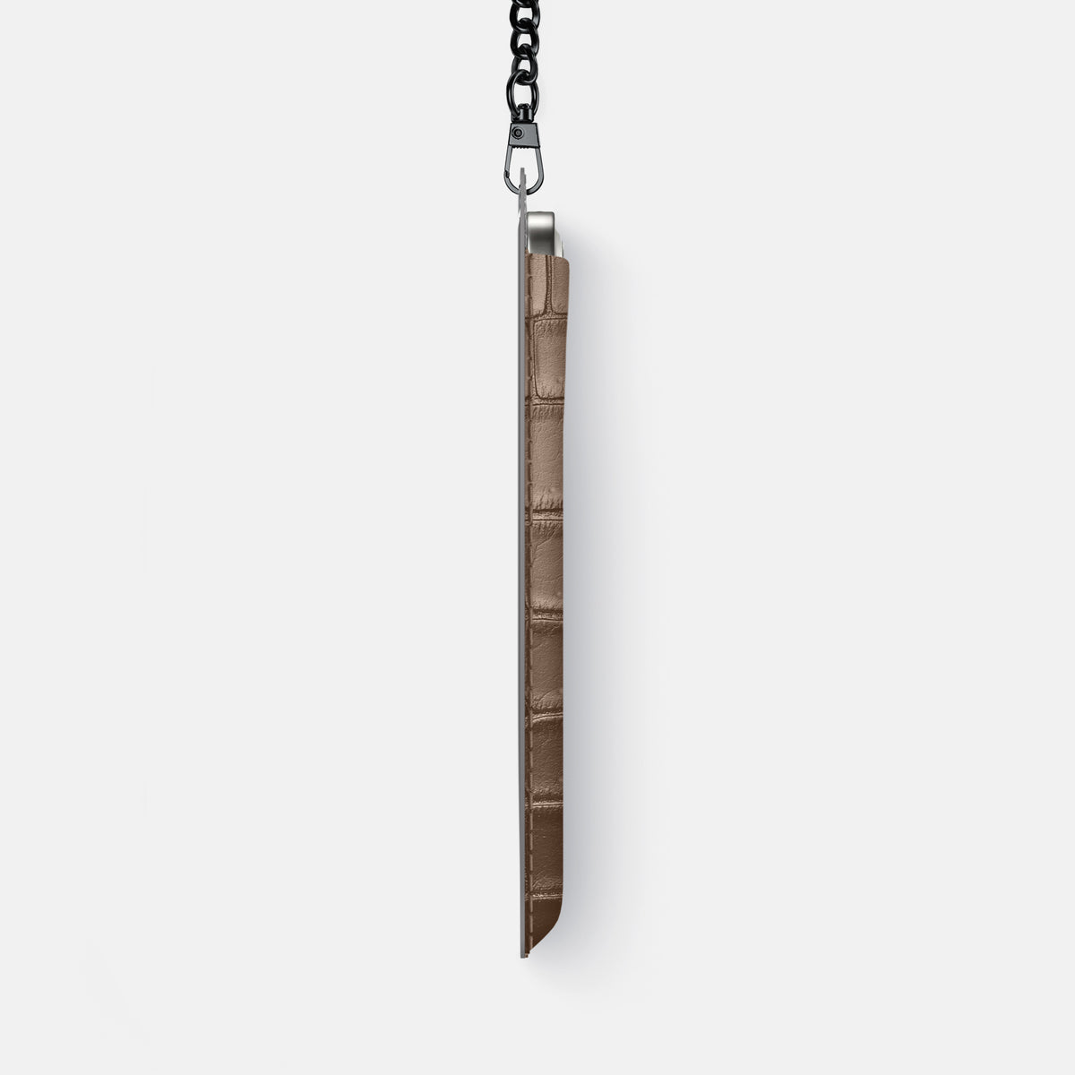 Crossbody Bag For iPhone 17 Pro Max In Porosus Crocodile -4 | Fur-Brown-Black