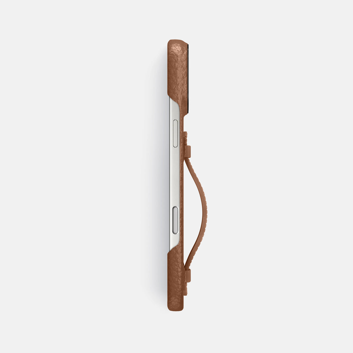 Center Handle For iPhone 17 Pro Max In Calf -2 | Caramel-Black