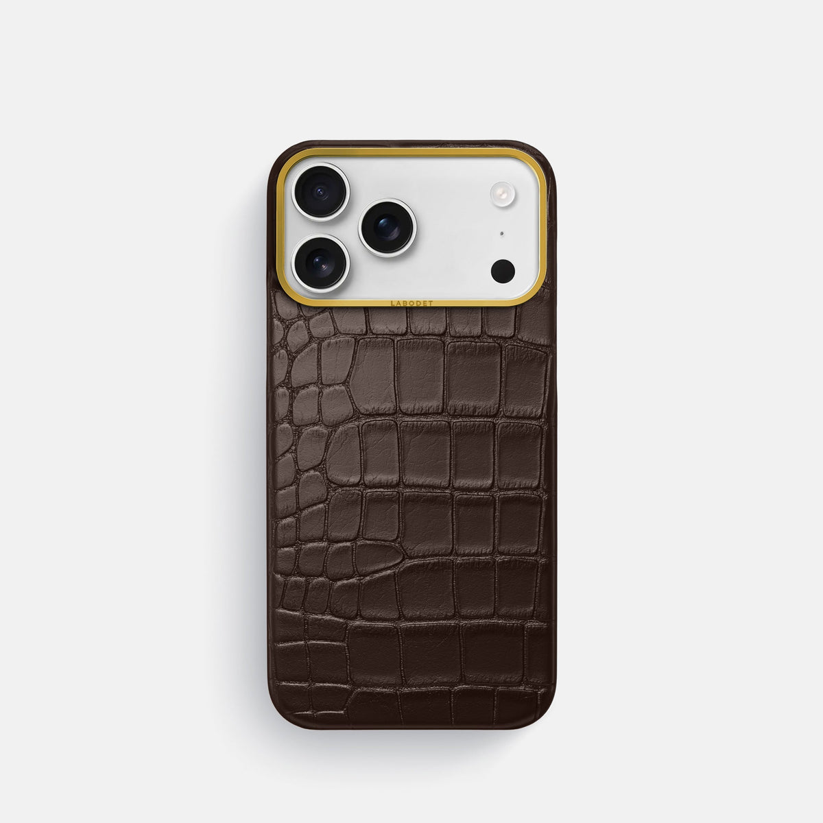 Classic Case For iPhone 18 Pro In Alligator -1 | Dark-Brown-Gold
