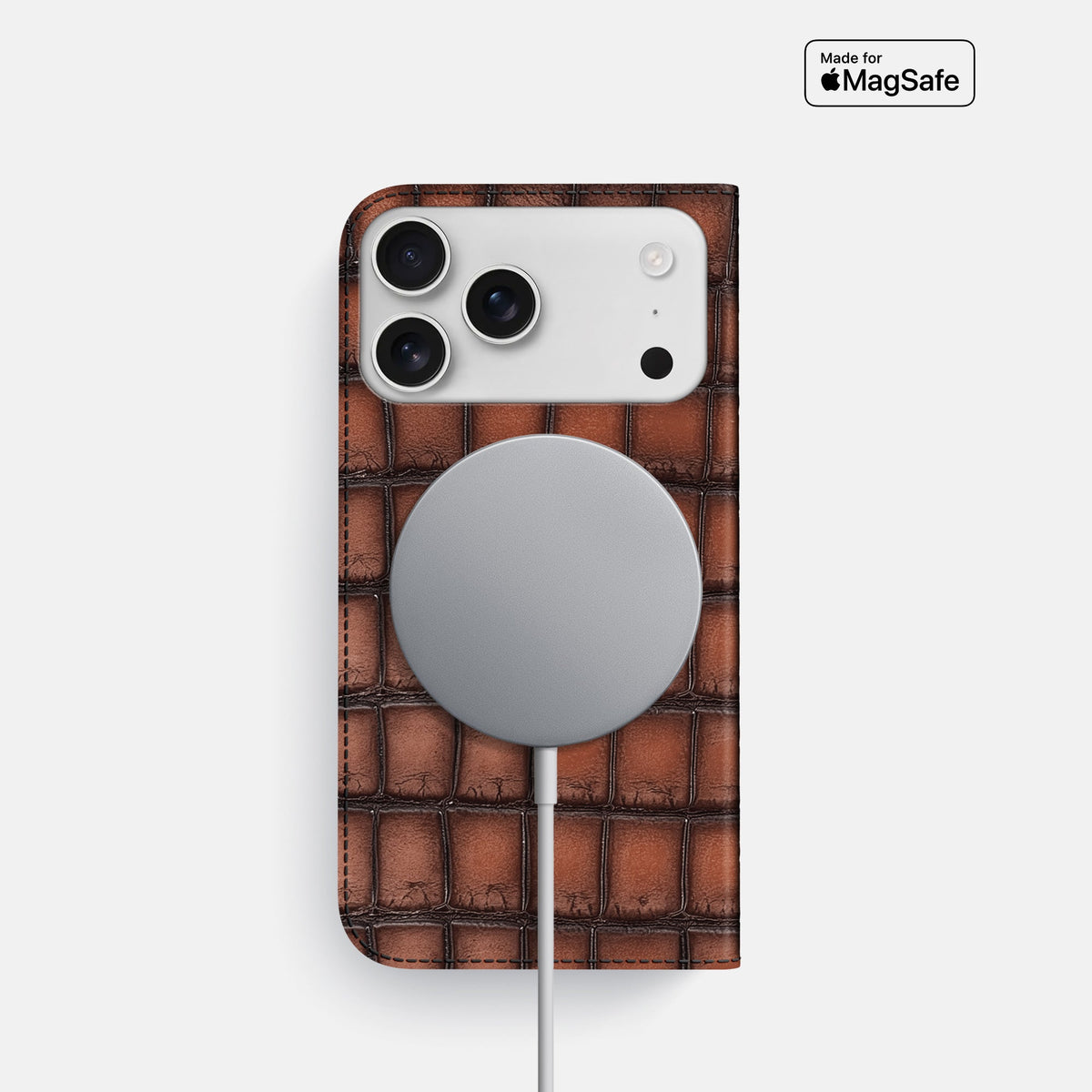 Folio Slim Case For iPhone 18 Pro In Patina Alligator -3 | Baobab