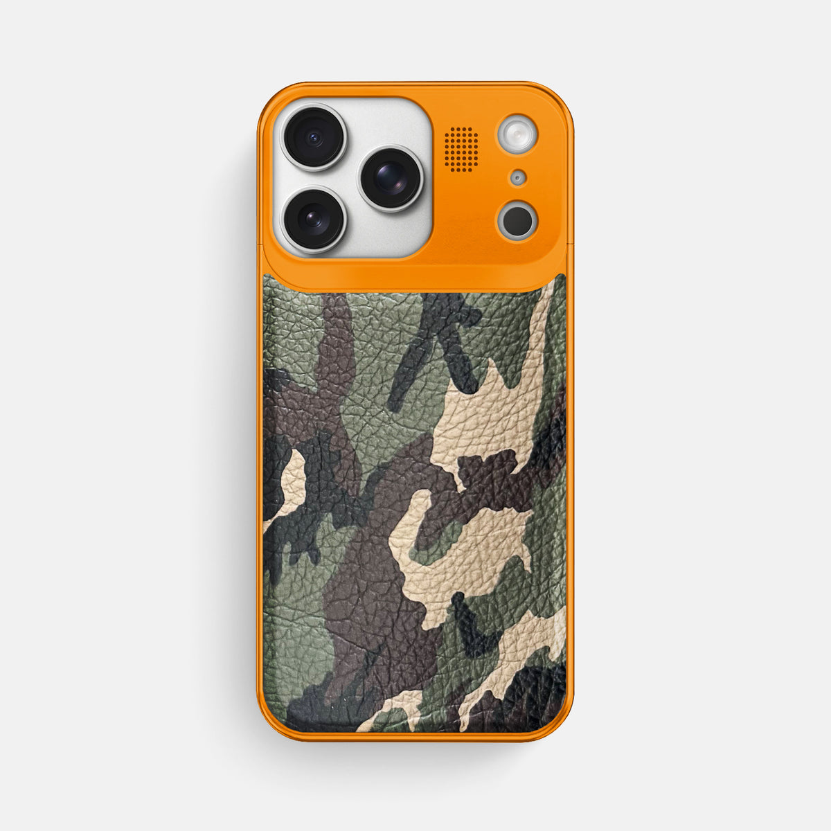 Metal Case For iPhone 17 Pro Max In Calf -1 | Camouflage-Orange