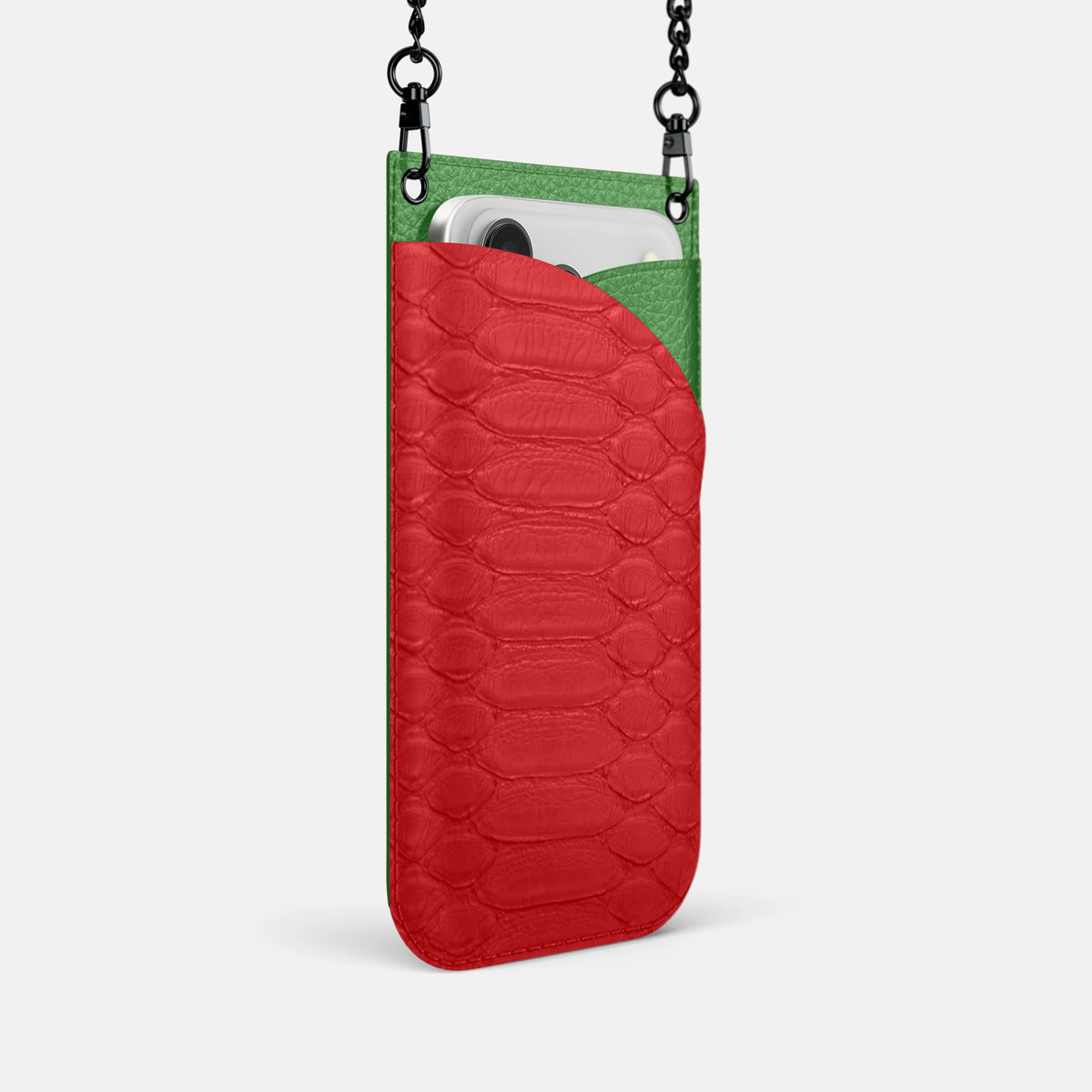 Crossbody Bag For iPhone 17 Pro In Python -2 | Red-Black
