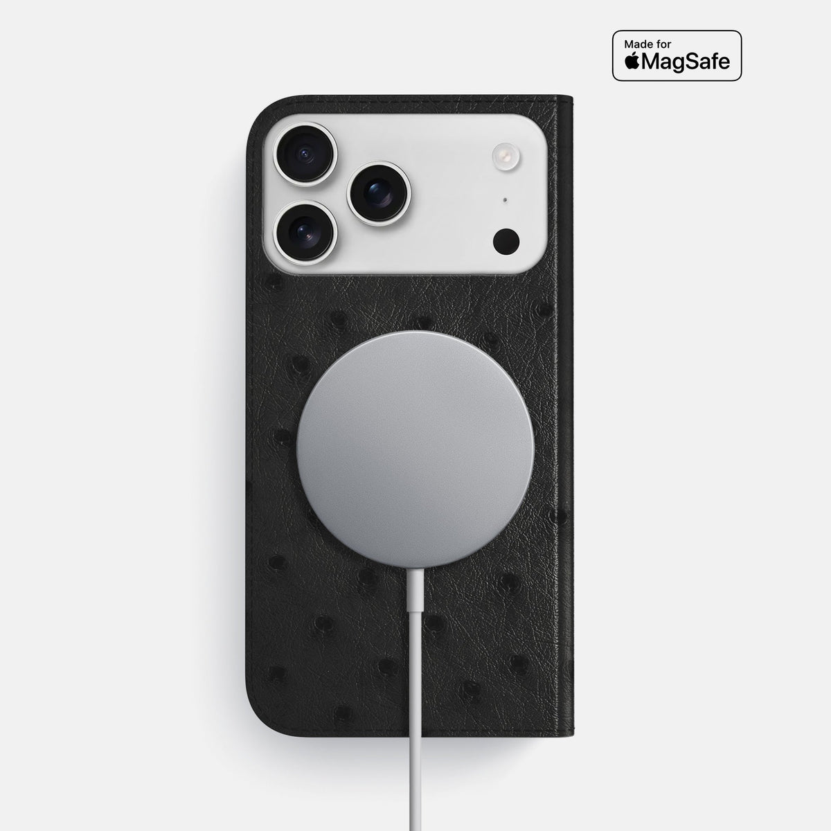 Folio Slim Case For iPhone 18 Pro Max In Ostrich -3 | Black