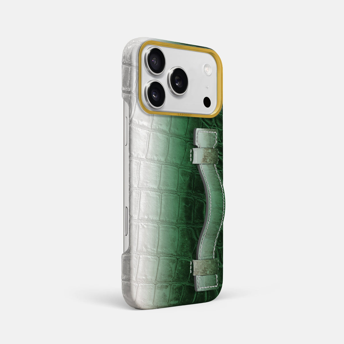 Handle Case For iPhone 18 Pro Max In Himalayan Crocodile -2 | Green-Gold