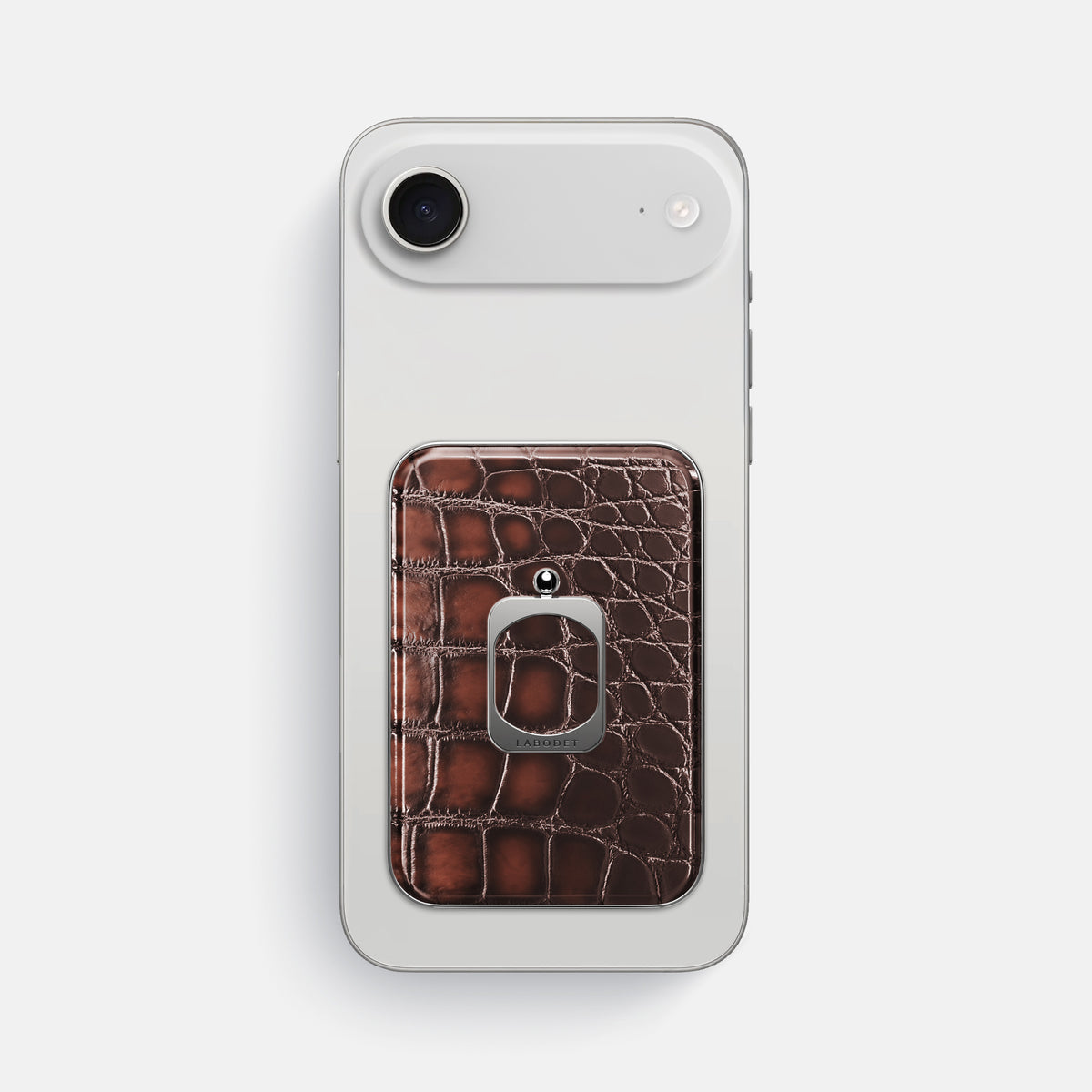 MagSafe Ring For iPhone 17 Air In Patina Alligator -2 | Havana-Brown-Steel