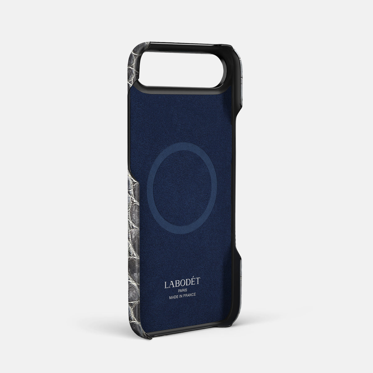 Center Handle For iPhone 17 Air In Himalayan Crocodile -4 | Silver-Black