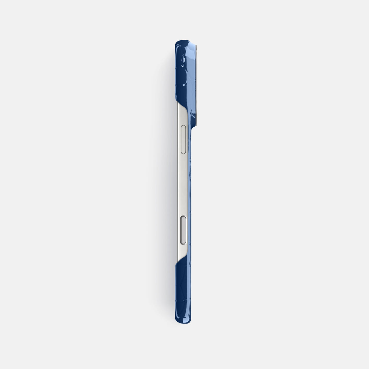 Classic Case For iPhone 17 Pro Max In Shiny Alligator -3 | Mediterranean-Steel