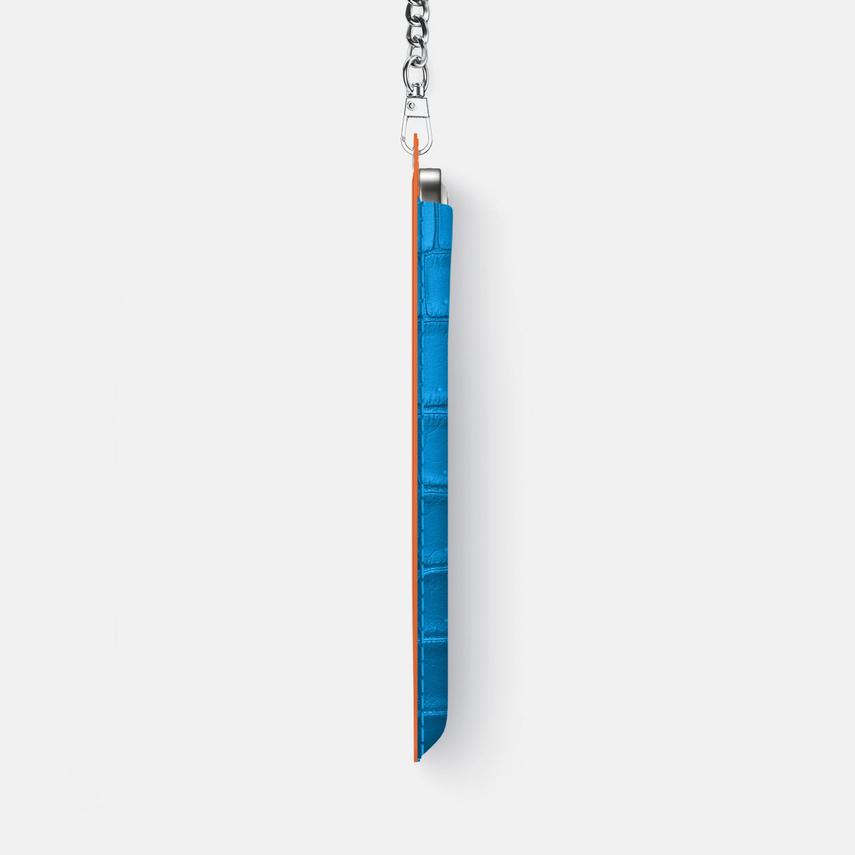 Crossbody Bag For iPhone 18 Pro Max In Porosus Crocodile -4 | Blue-Lagoon-Steel