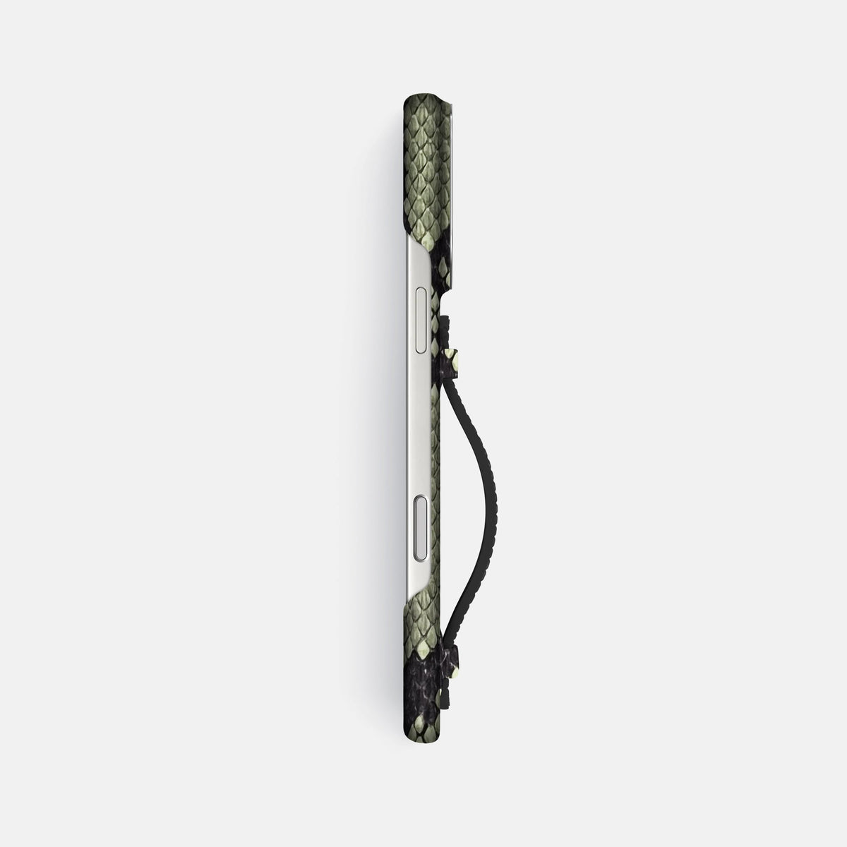 Center Handle For iPhone 18 Pro Max In Deluxe Python -2 | Army-Green-Steel