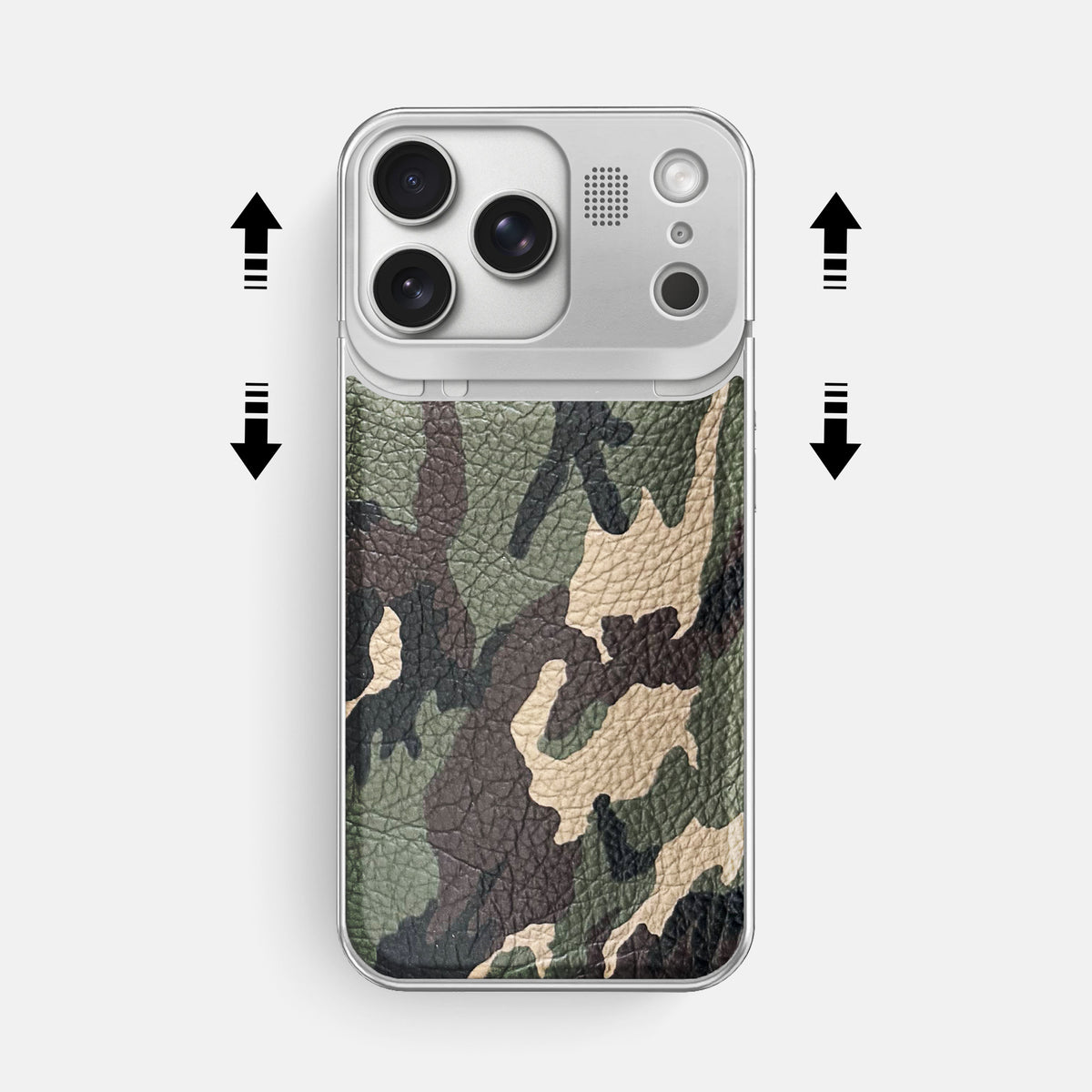 Metal Case For iPhone 17 Pro Max In Calf -2 | Camouflage-Steel