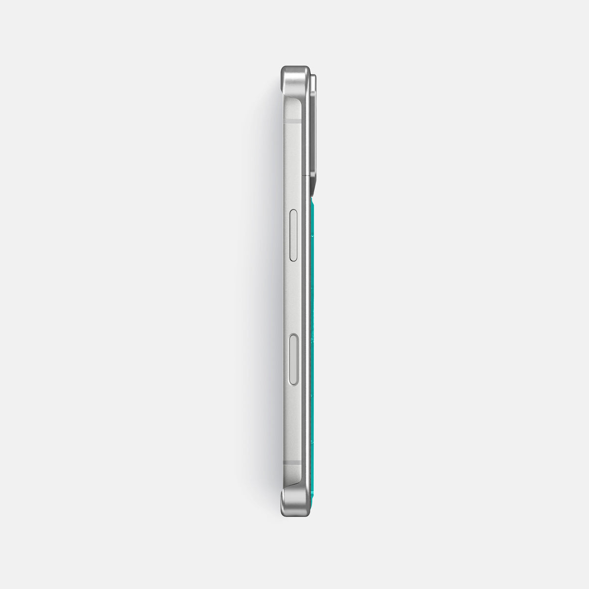 Metal Case For iPhone 17 Pro Max In Shiny Alligator -3 | Mint-Steel