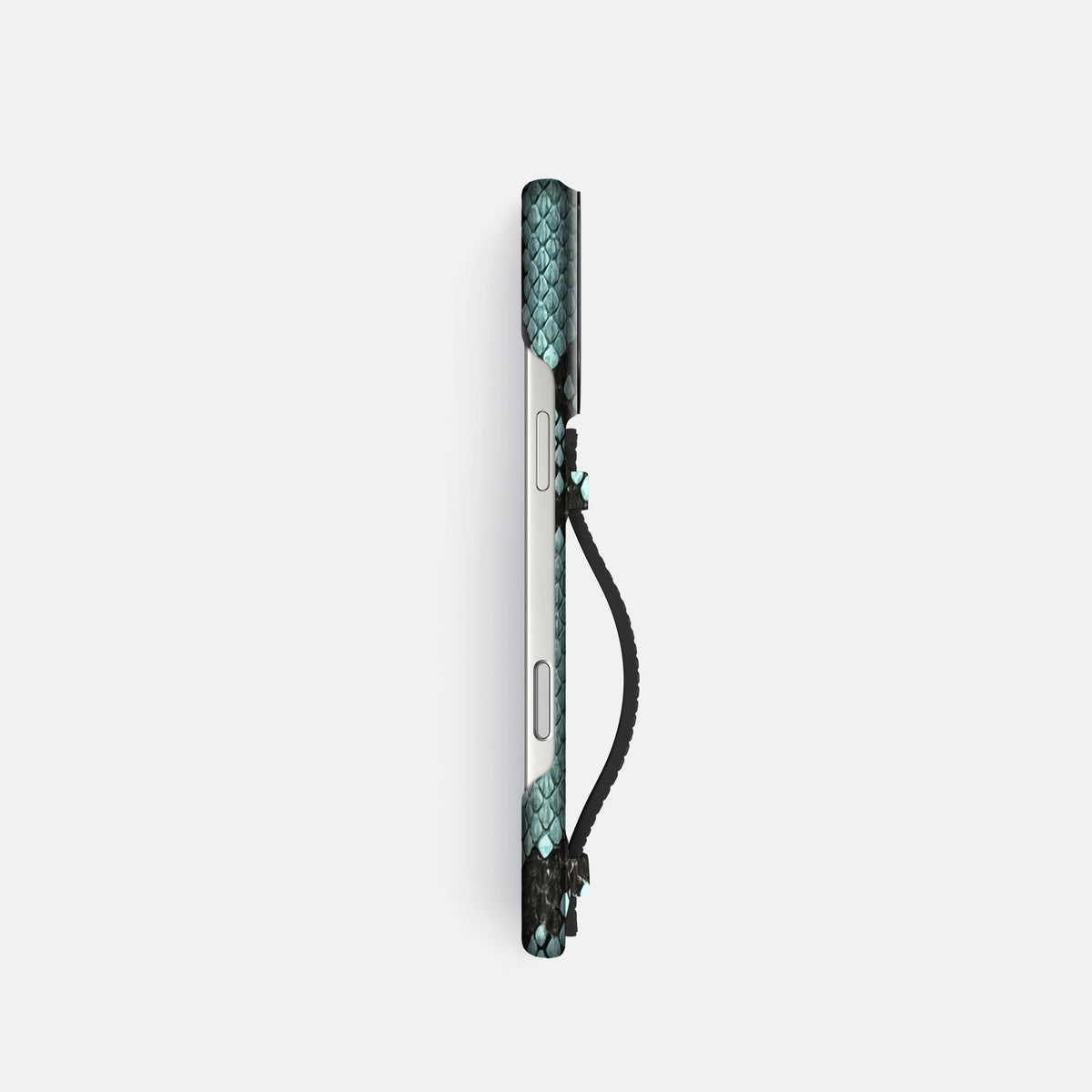 Center Handle For iPhone 18 Pro In Deluxe Python -2 | Blue-Lagoon-Black