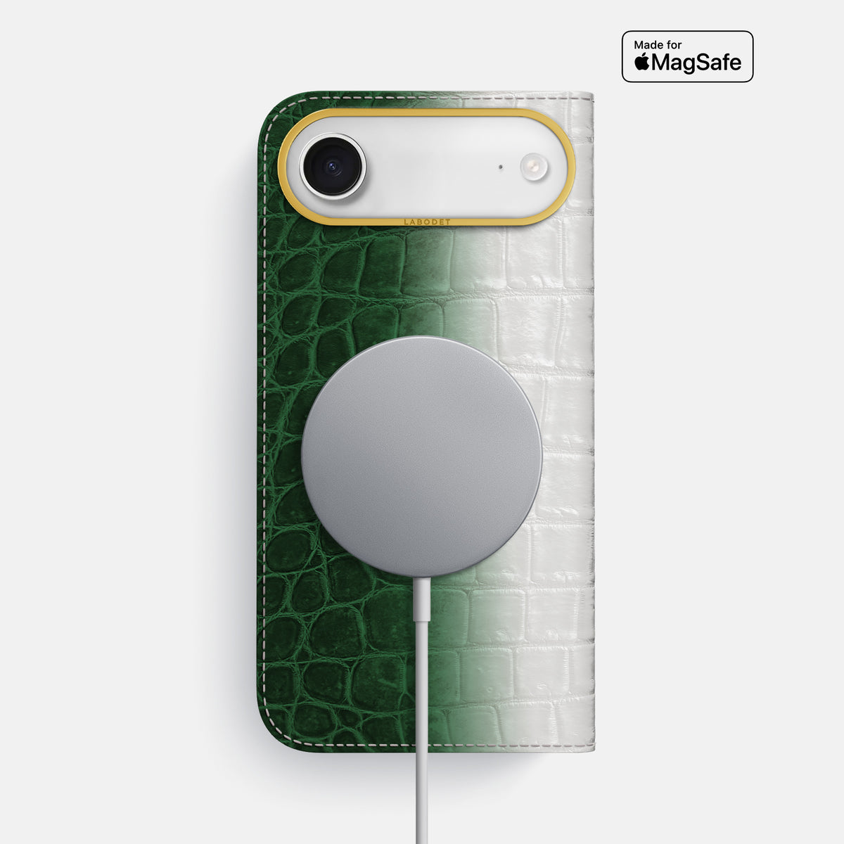 Folio Case For iPhone 17 Air In Himalayan Crocodile -3 | Green-Gold