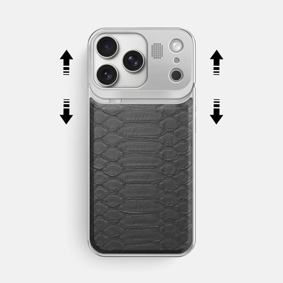 Metal Case For iPhone 17 Pro Max In Python -2 | Grey-Steel