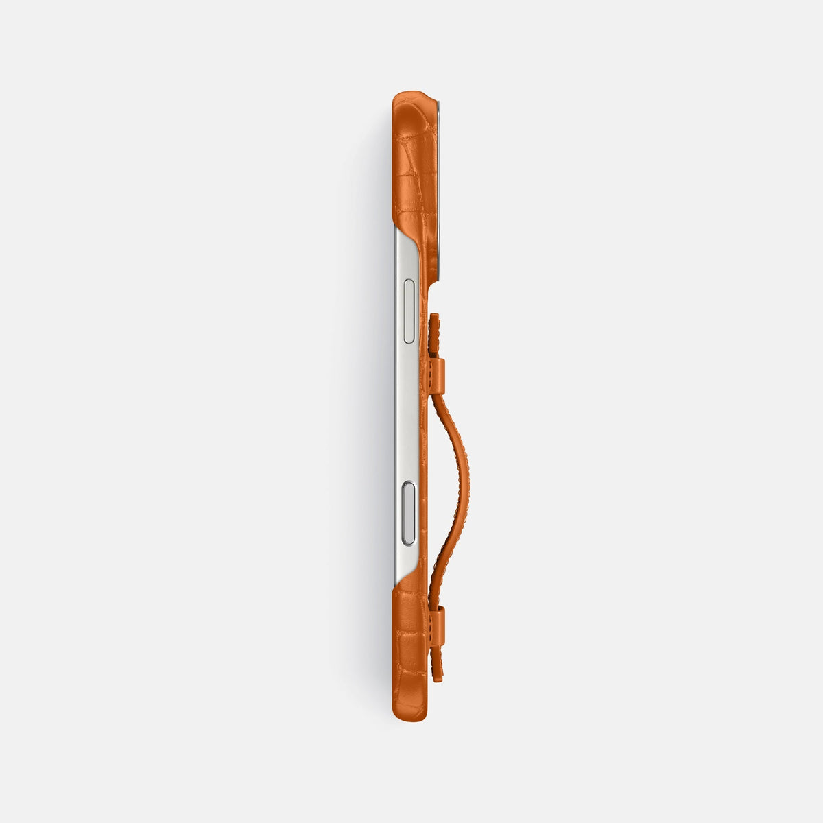Handle Case For iPhone 18 Pro Max In Alligator -3 | Orange-Steel