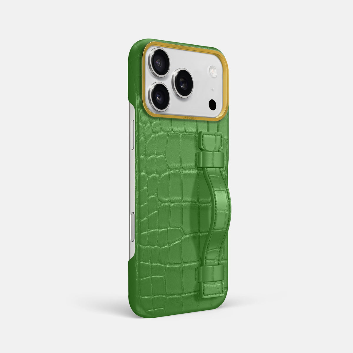 Handle Case For iPhone 18 Pro Max In Alligator -2 | Apple-Green-Gold