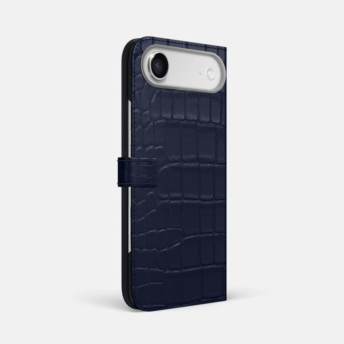 Folio Case with Clasp For iPhone 17 Air In Alligator -1 | Navy-Blue-Steel