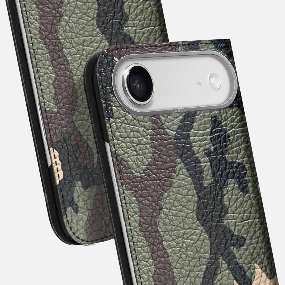 Folio Case For iPhone 17 Air In Calf -5 | Camouflage-Steel