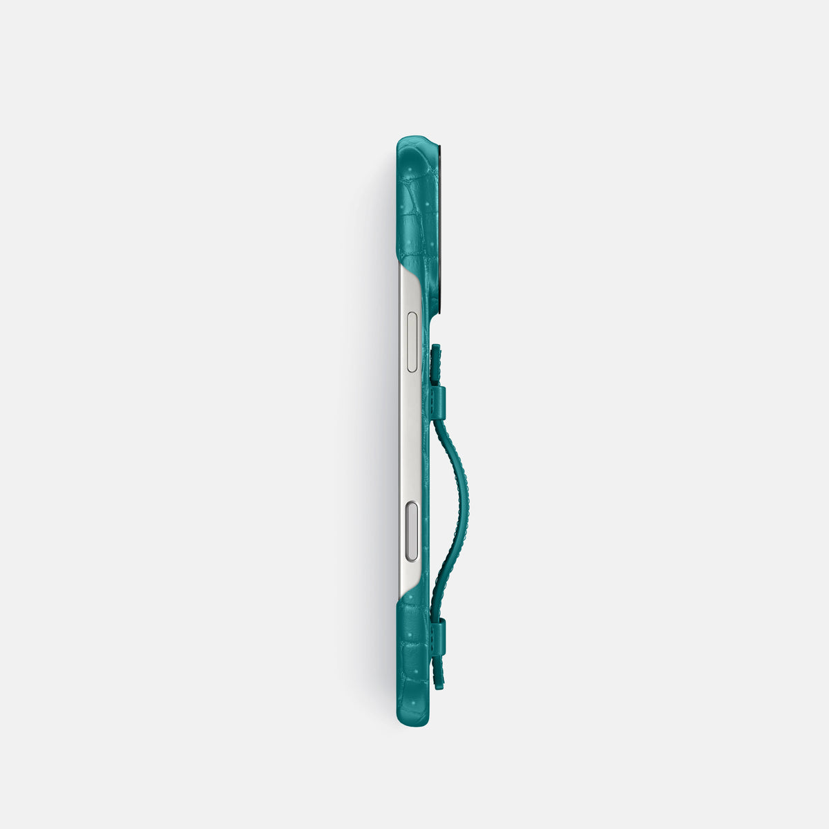 Handle Case For iPhone 17 Pro In Porosus Crocodile -3 | Celadon-Black