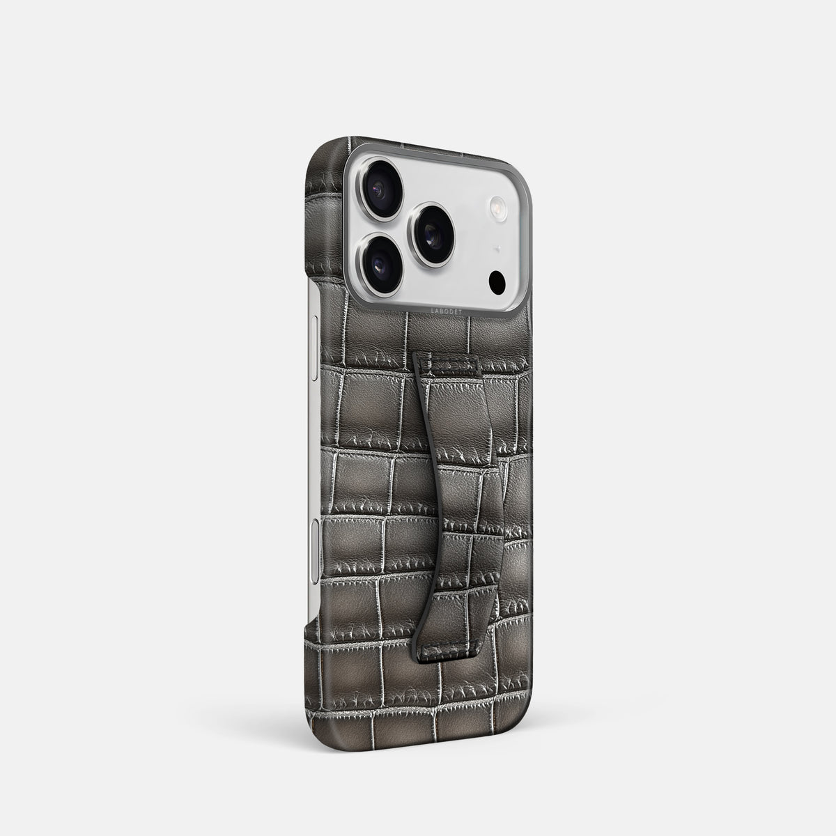 Finger Case For iPhone 17 Pro In Patina Alligator -2 | Grey-Steel