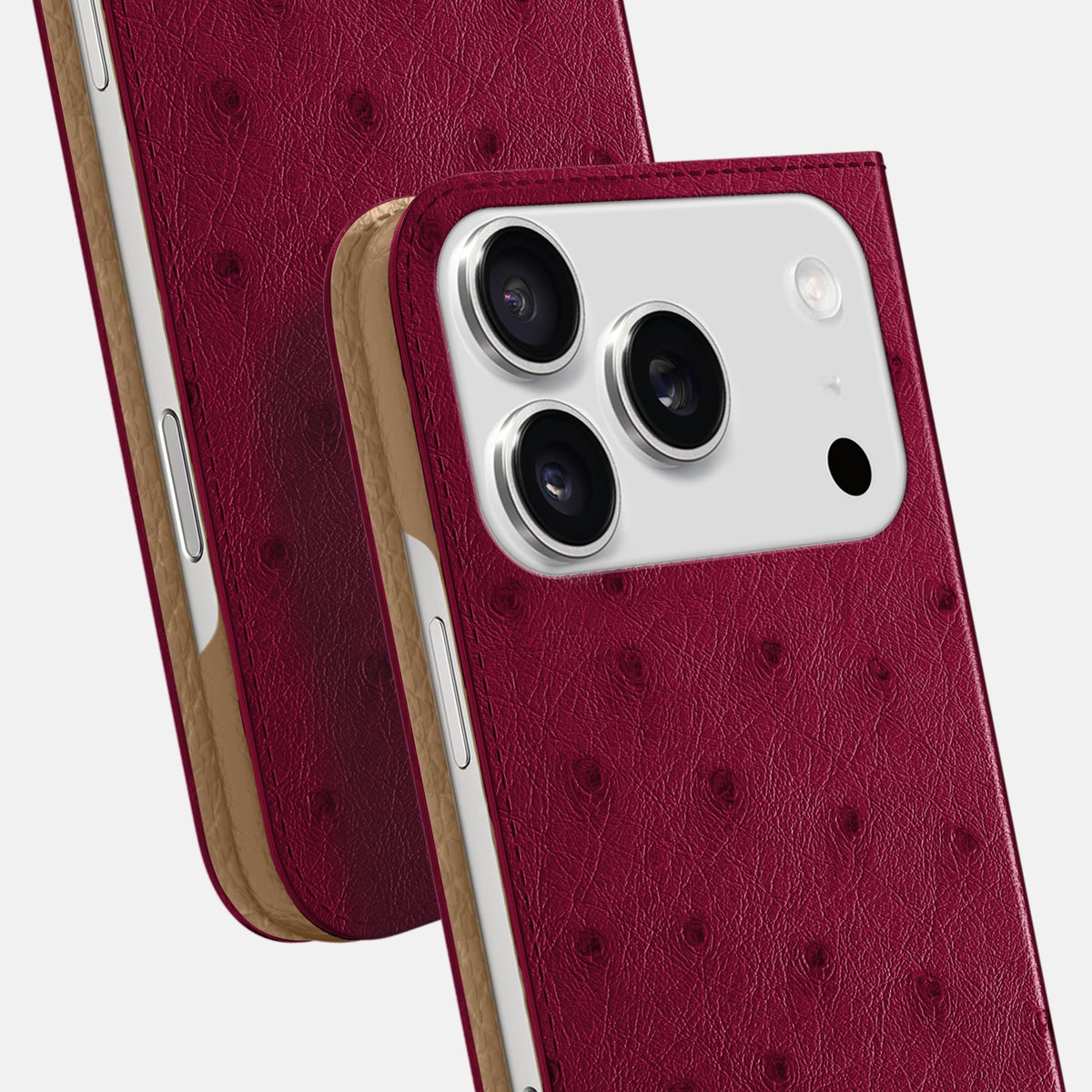 Folio Slim Case For iPhone 18 Pro Max In Ostrich -5 | Bordeaux