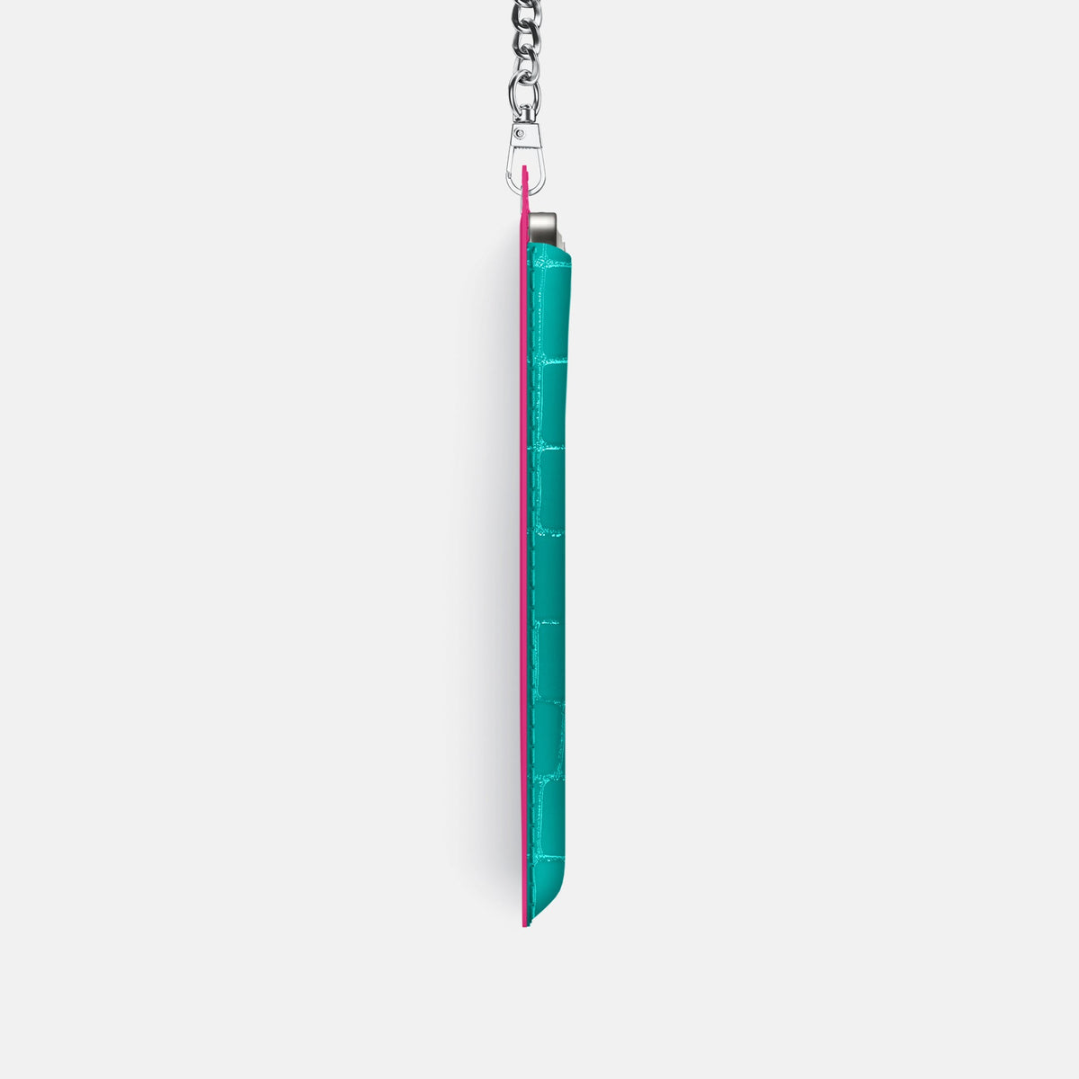 Crossbody Bag For iPhone 18 Pro In Shiny Alligator -4 | Mint-Steel