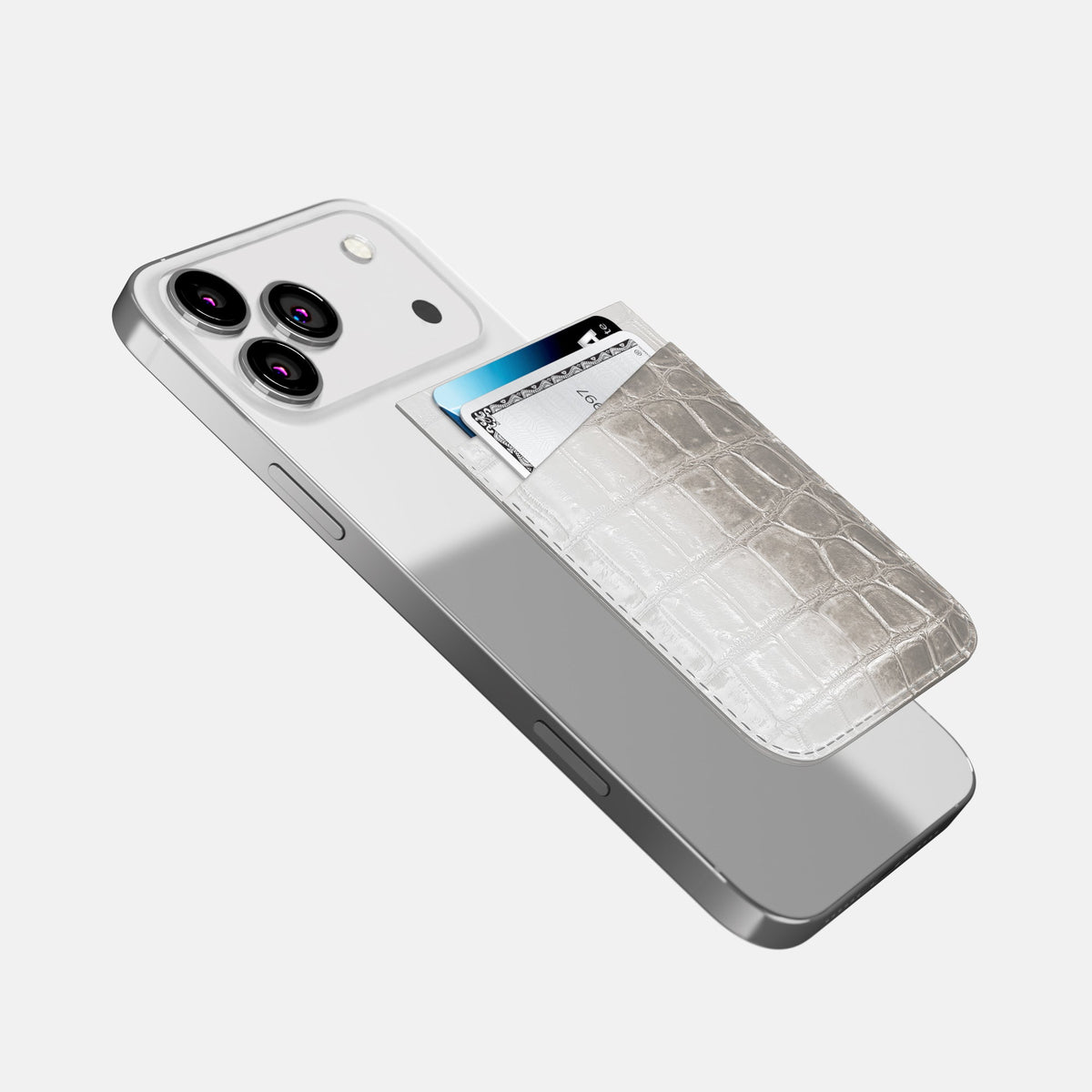 MagSafe Wallet For iPhone 18 Pro In Himalayan Crocodile -4 | Grey