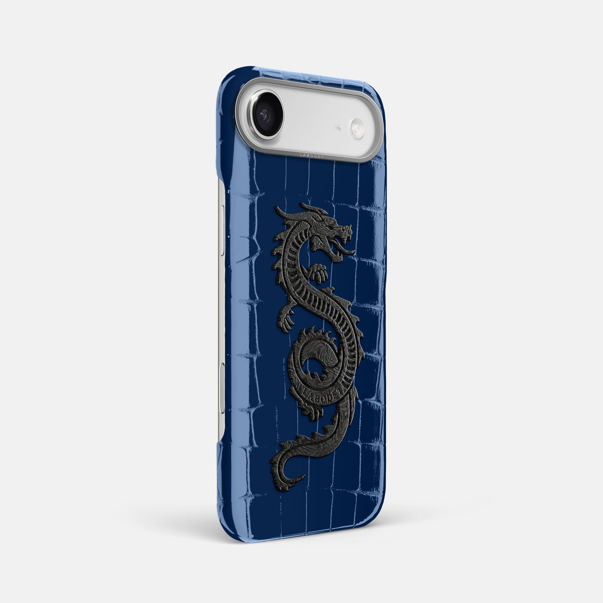 Classic Case With Carbon Dragon For iPhone 17 Air In Shiny Alligator -2 | Mediterranean-Steel