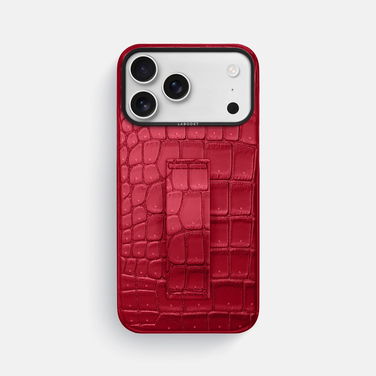Finger Case For iPhone 18 Pro Max In Porosus Crocodile -1 | Burgundy-Black