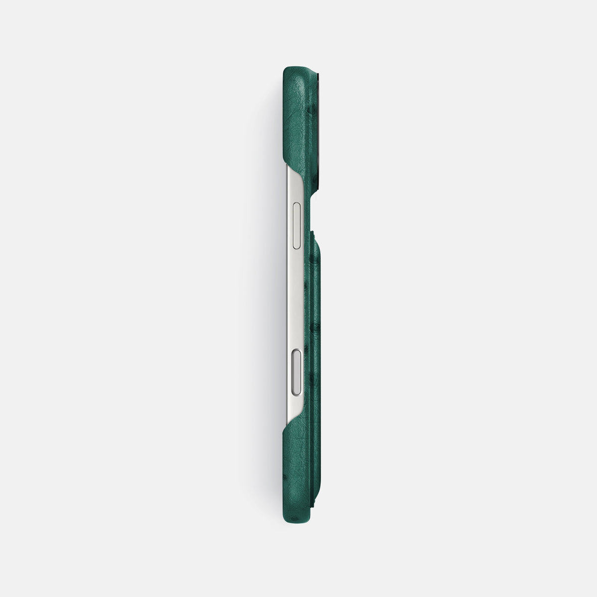 Double Card Case For iPhone 17 Pro Max In Ostrich -3 | Forest-Green-Black