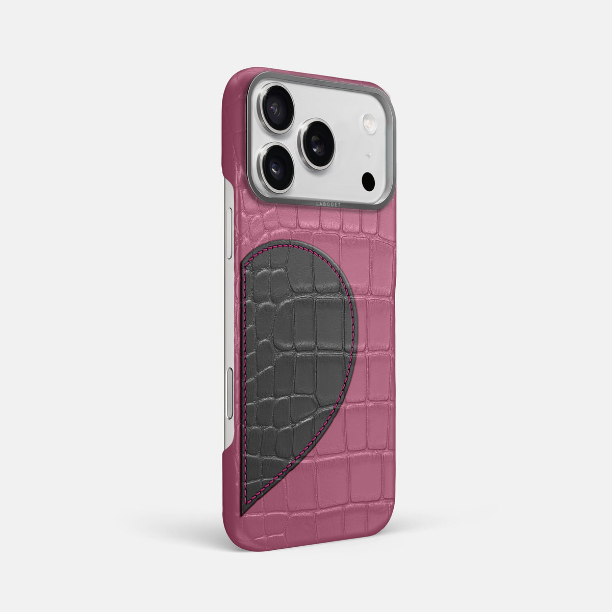 Classic Case With Half Heart - Right For iPhone 18 Pro Max In Alligator -2 | Pink-Lagoon-Steel