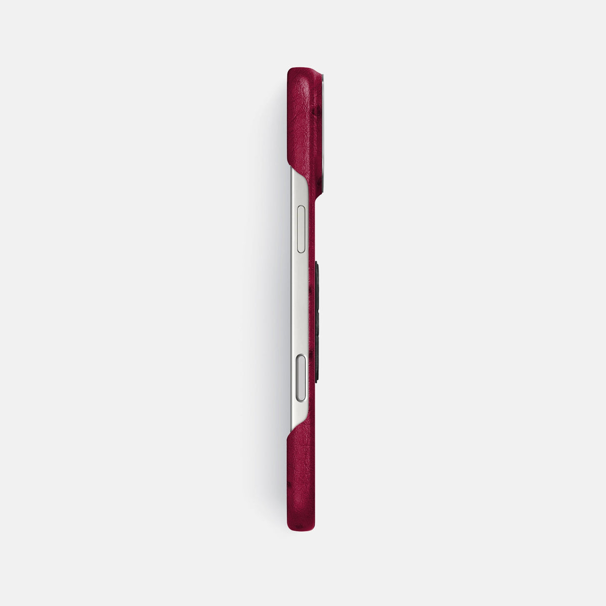 Classic Case With Carbon Skull For iPhone 18 Pro Max In Ostrich -3 | Bordeaux-Steel