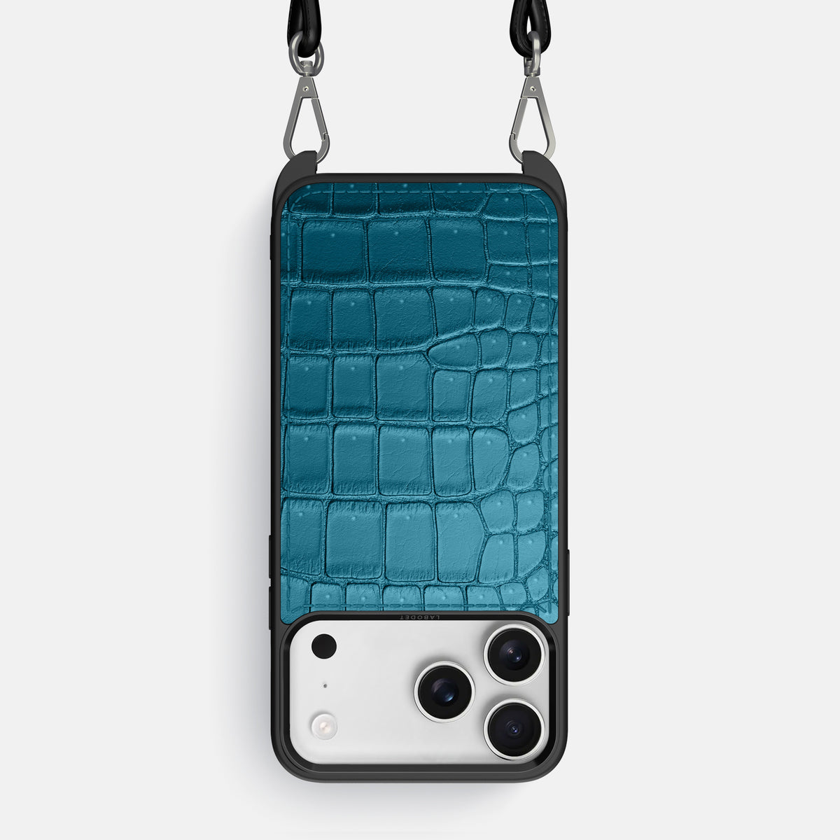 Crossbody Sport Case For iPhone 17 Pro Max In Porosus Crocodile -1 | Turquoise