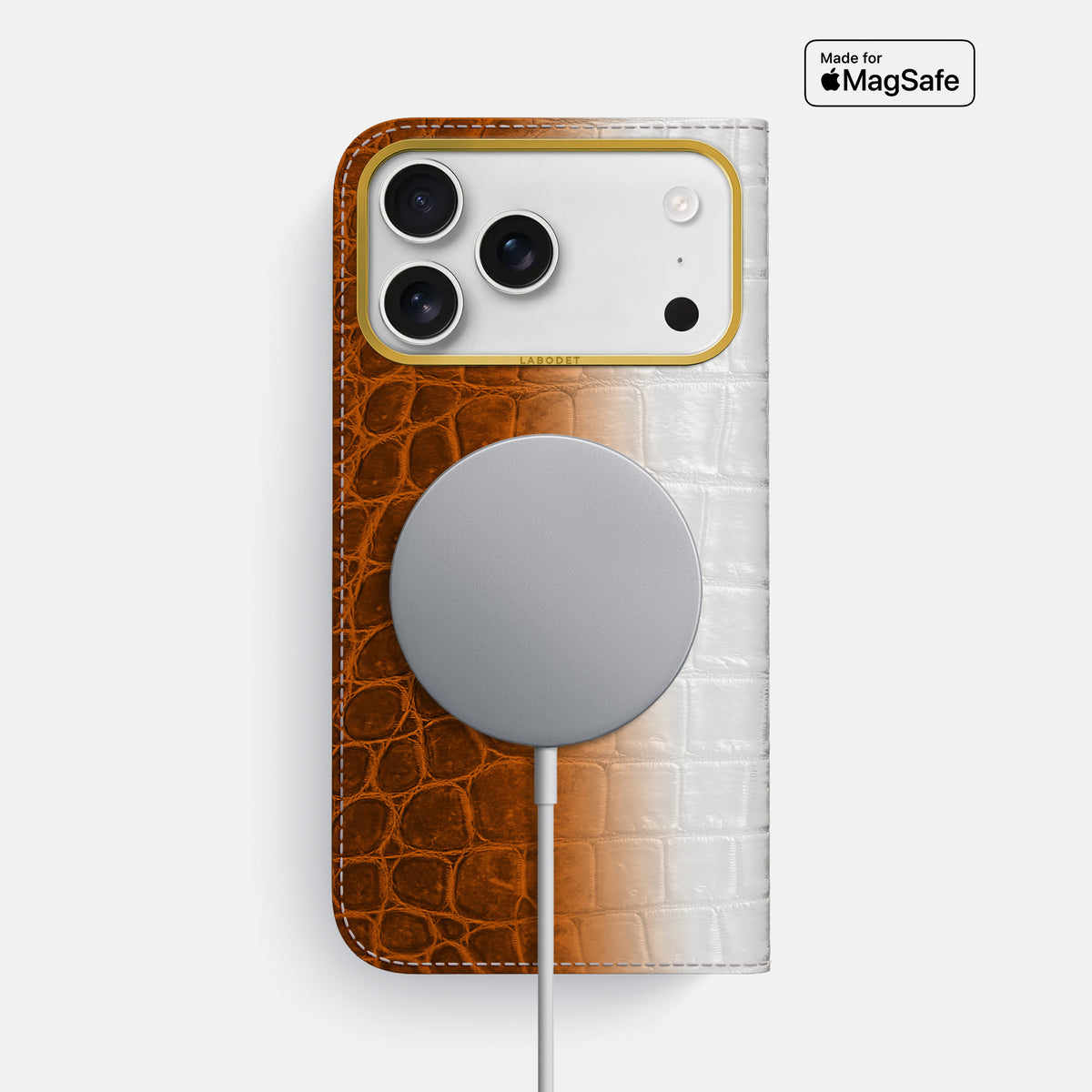 Folio Case For iPhone 17 Pro Max In Himalayan Crocodile -3 | Orange-Gold