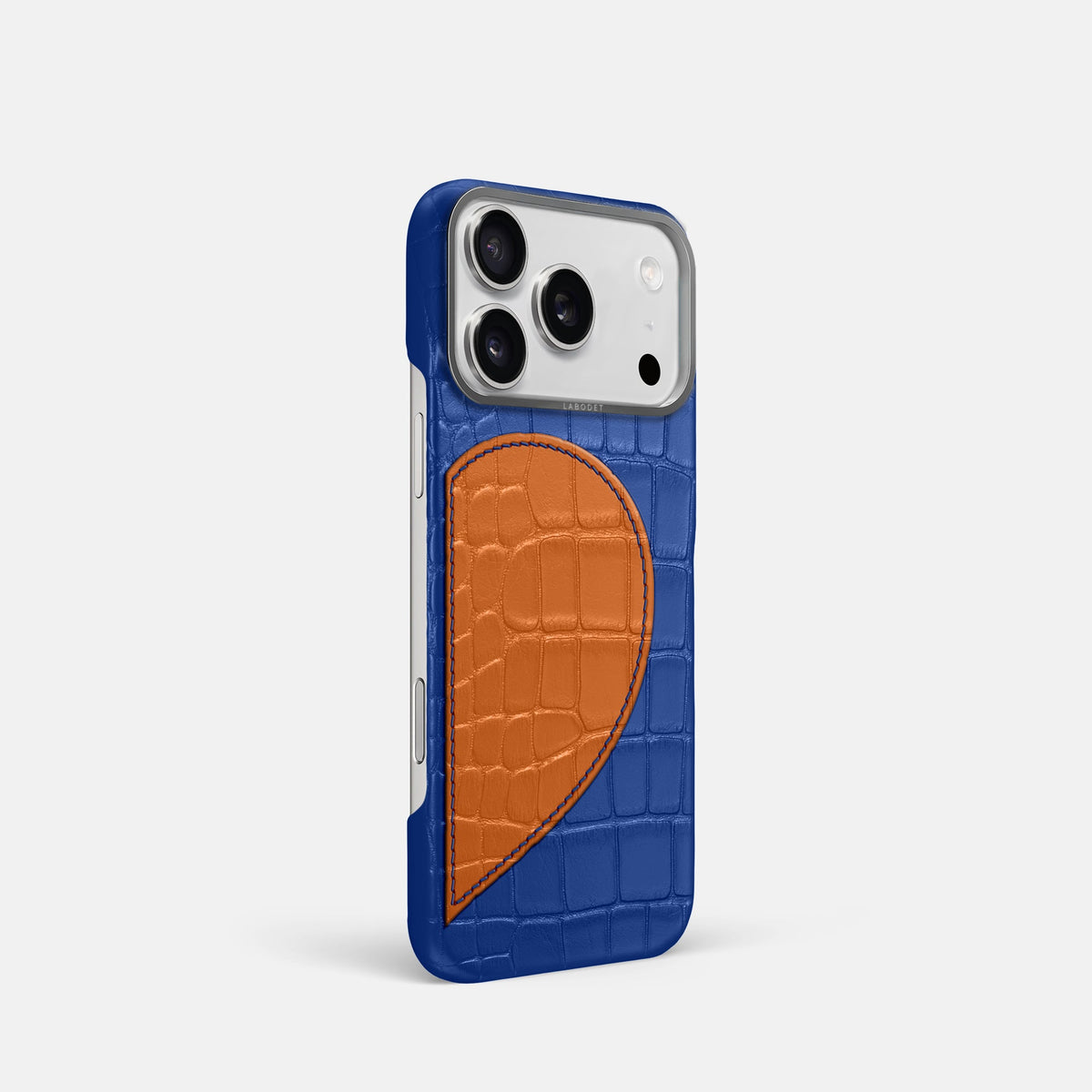 Classic Case With Half Heart - Right For iPhone 18 Pro In Alligator -2 | Royal-Blue-Steel