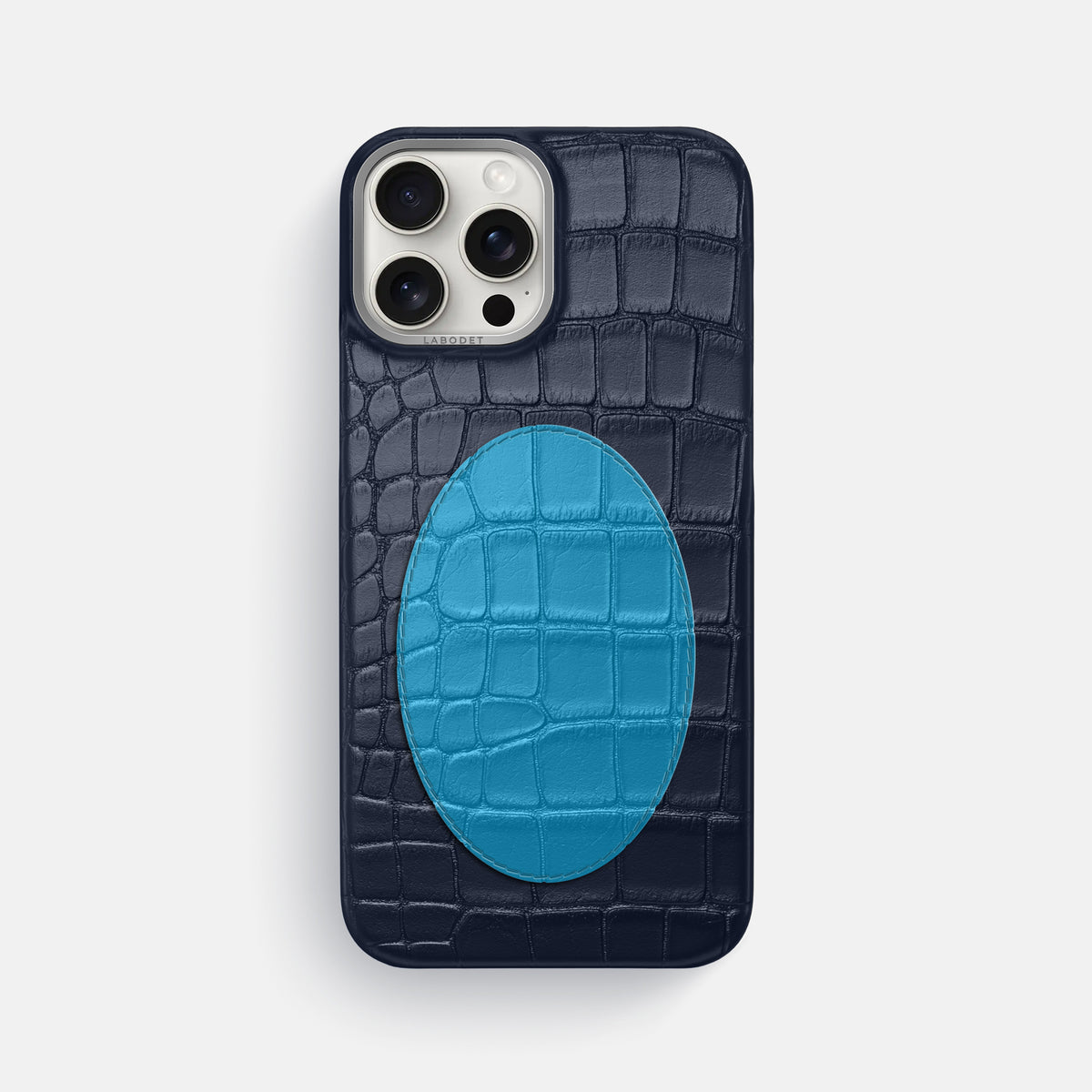 Classic Case With Oval For iPhone 16 Pro Max In Alligator -1 | Navy-Blue-Steel