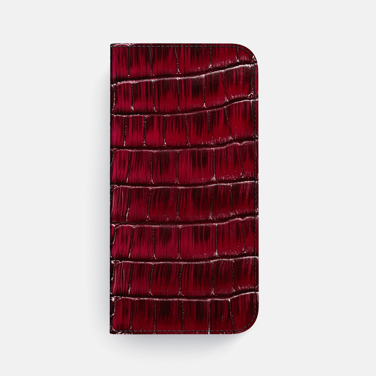 Folio Case with Card For iPhone 18 Pro Max In Patina Alligator -4 | Havana-Burgundy-Black