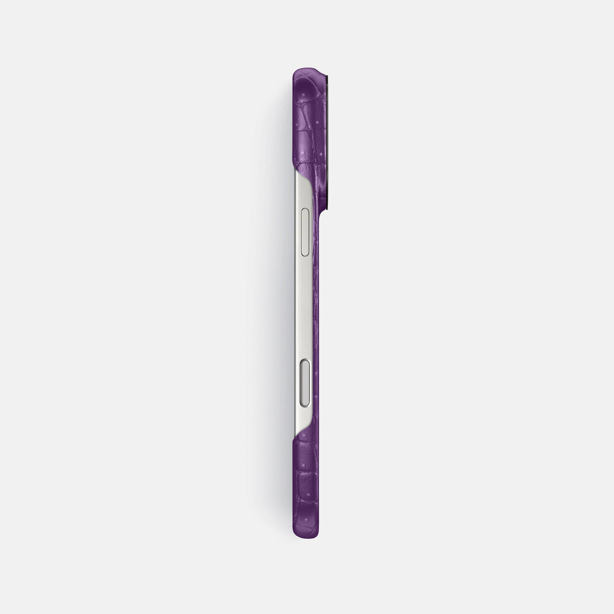 Classic Case For iPhone 18 Pro Max In Porosus Crocodile -3 | Purple-Black