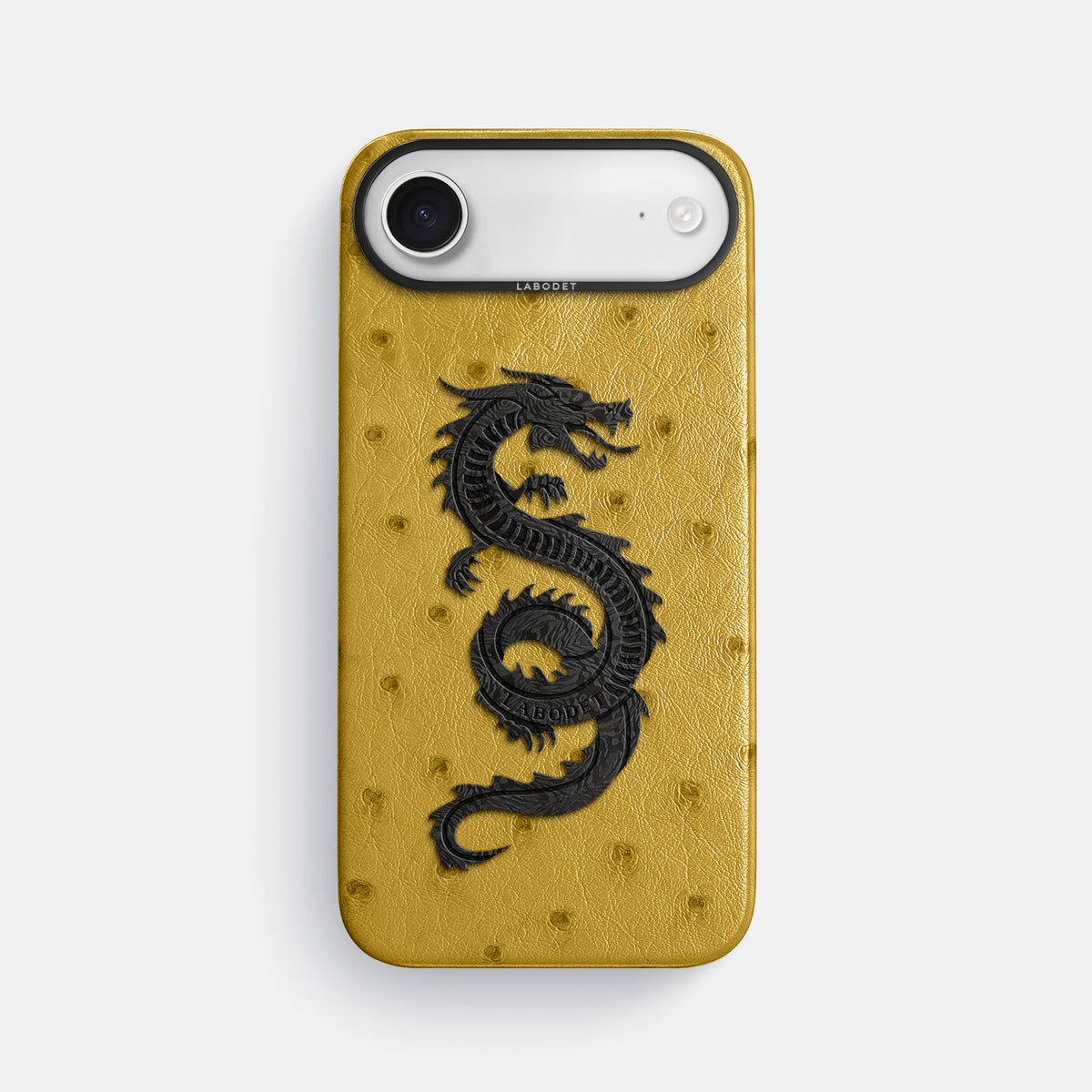 Classic Case With Carbon Dragon For iPhone 17 Air In Ostrich -1 | Gold-Black