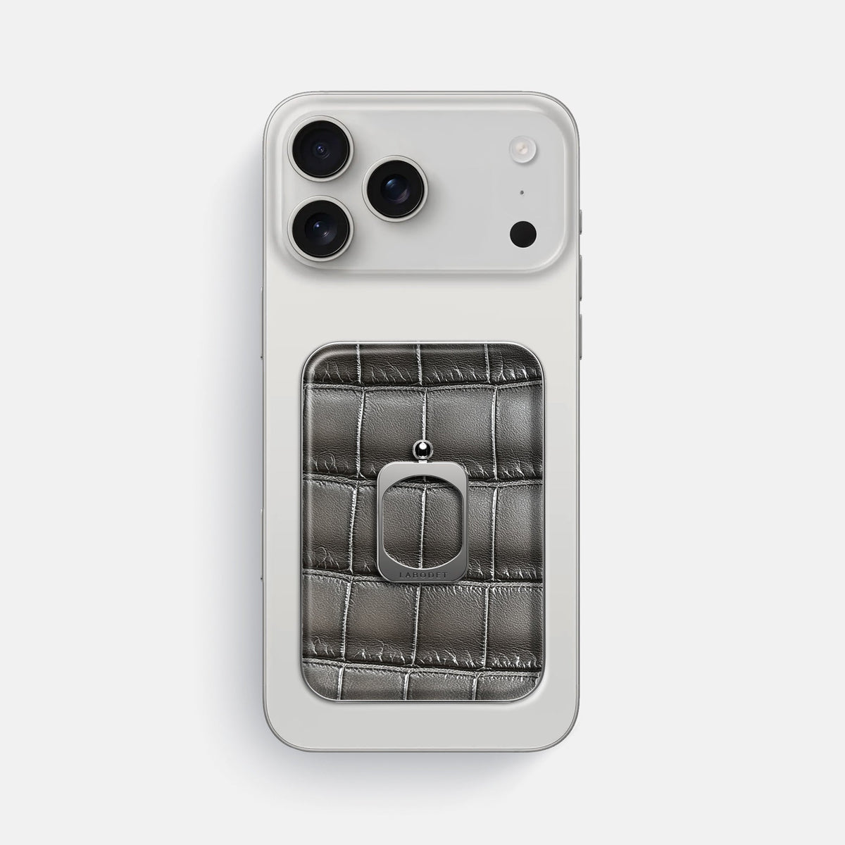 MagSafe Ring For iPhone 18 Pro Max In Patina Alligator -2 | Grey-Steel
