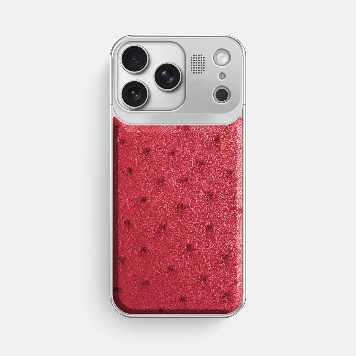 Metal Case For iPhone 17 Pro Max In Ostrich -1 | Red-Steel