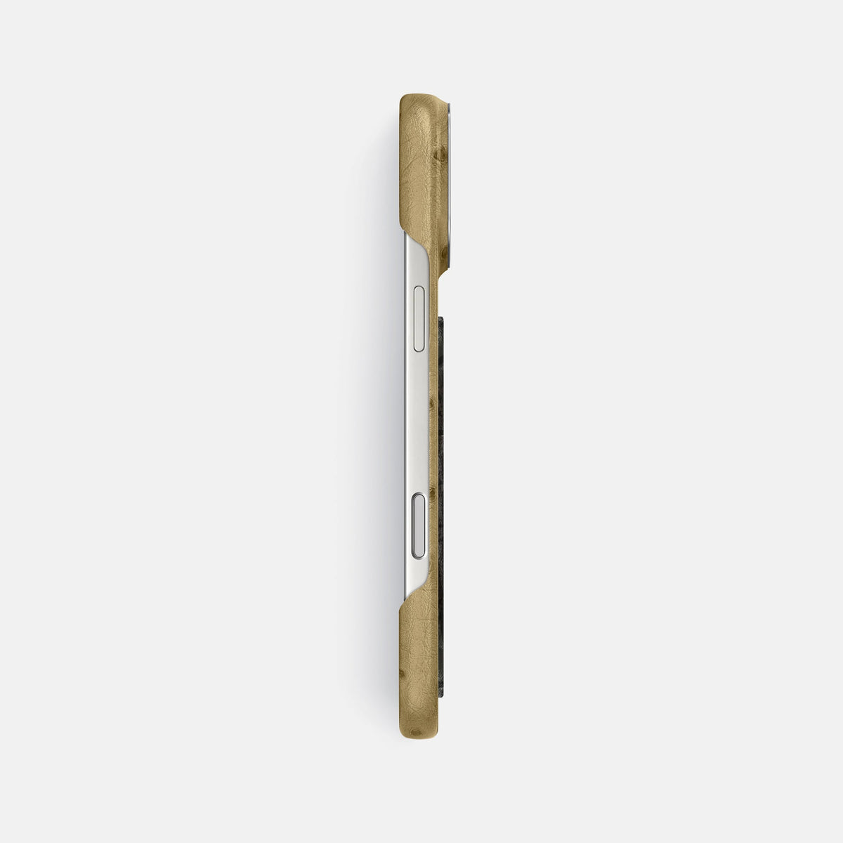 Classic Case With Carbon Dragon For iPhone 18 Pro Max In Ostrich -3 | Desert-Sand-Steel