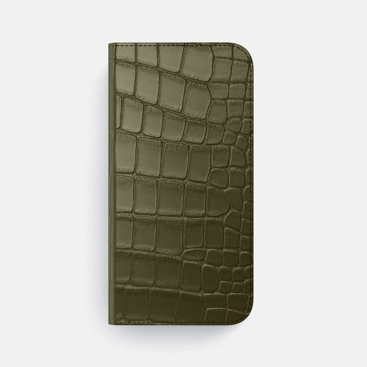 Folio Slim Case For iPhone 18 Pro Max In Alligator -4 | Kaki-Green