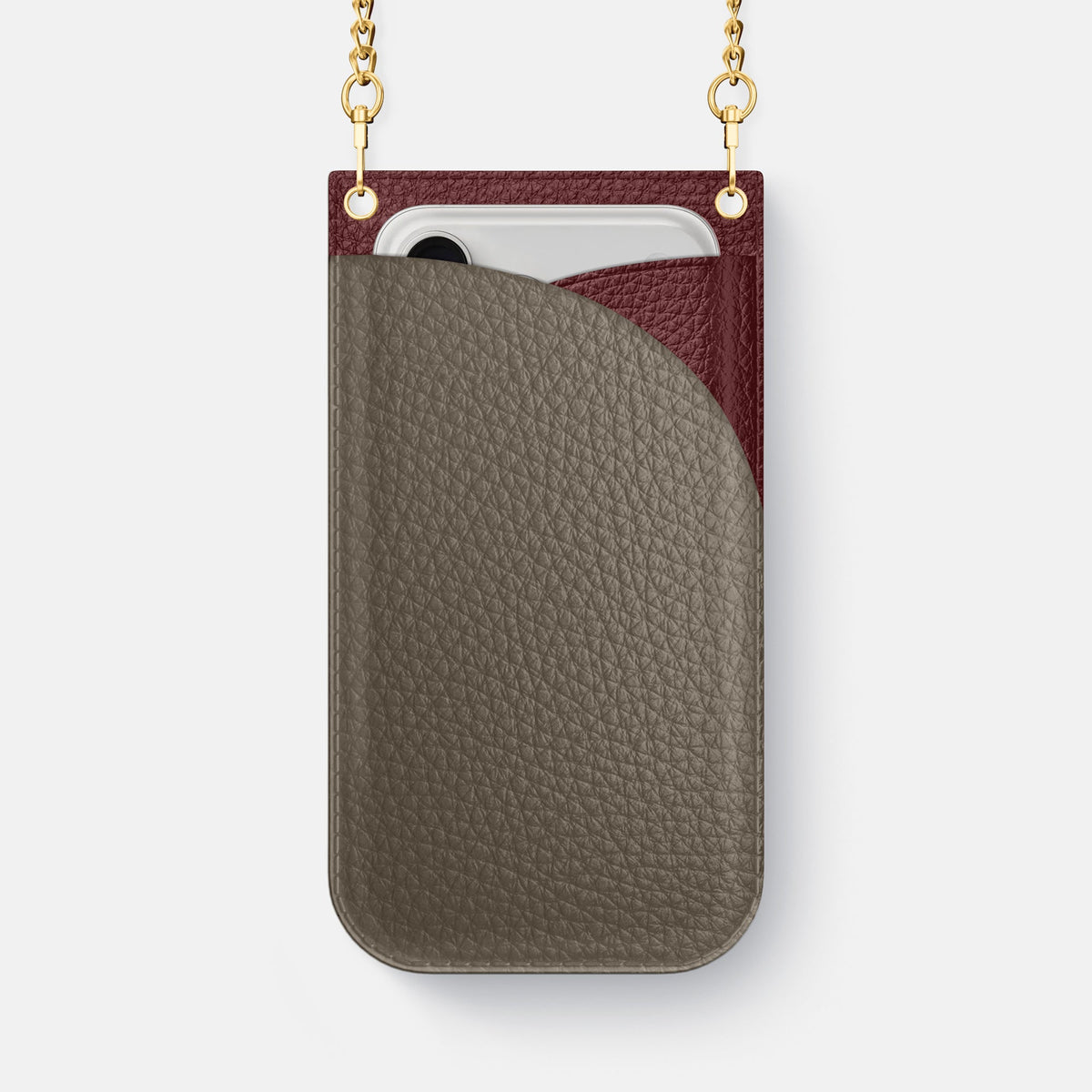 Crossbody Bag For iPhone 18 Pro Max In Calf -1 | Taupe-Gold