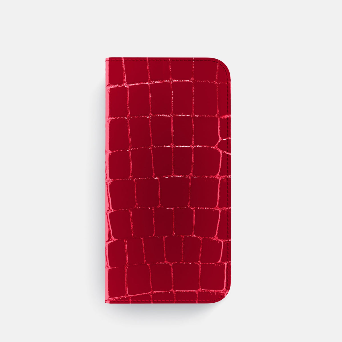 Folio Case For iPhone 18 Pro In Shiny Alligator -4 | Cherry-Black