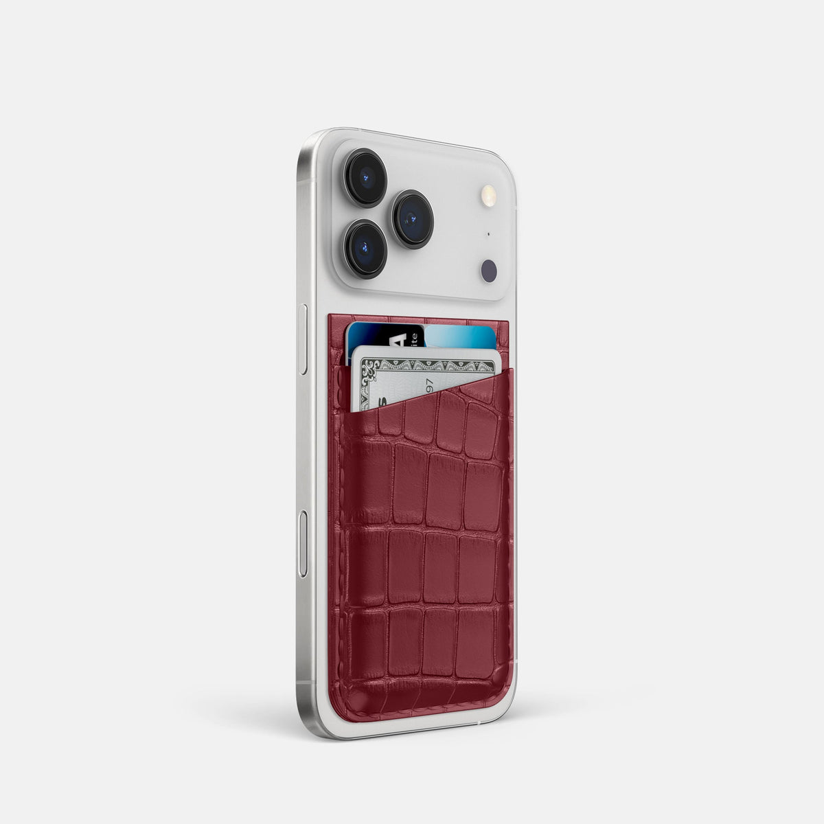 MagSafe Wallet For iPhone 18 Pro In Alligator -2 | Burgundy