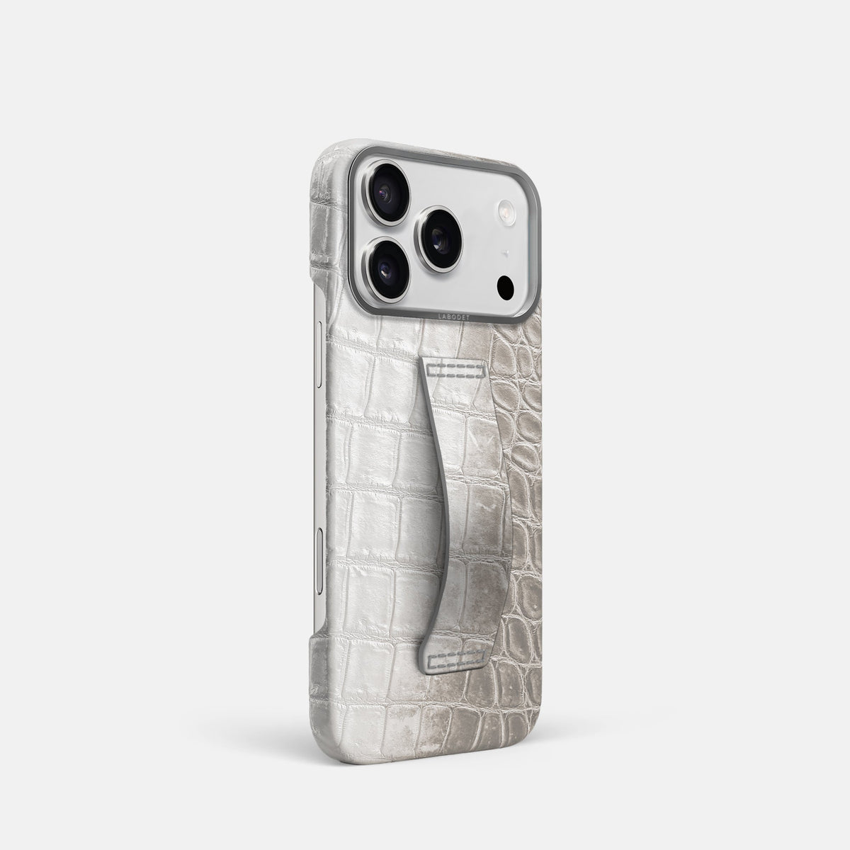 Finger Case For iPhone 18 Pro In Himalayan Crocodile -2 | Grey-Steel