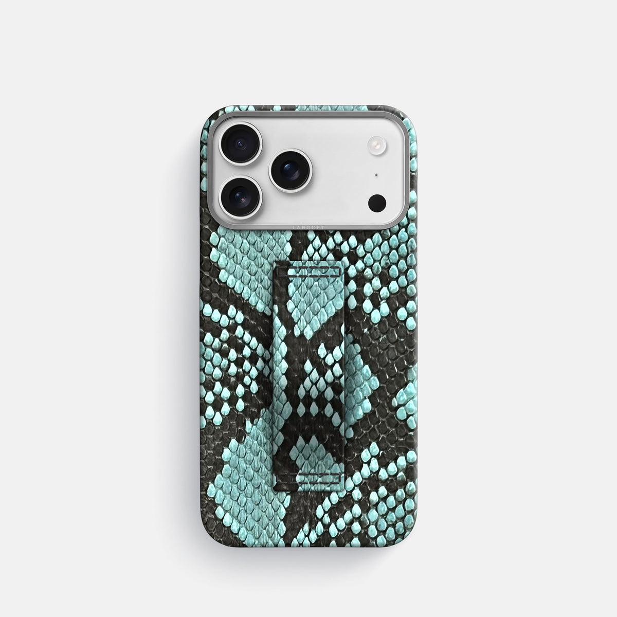 Finger Case For iPhone 18 Pro In Deluxe Python -1 | Blue-Lagoon-Steel